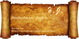 Hochstein Judit névjegykártya